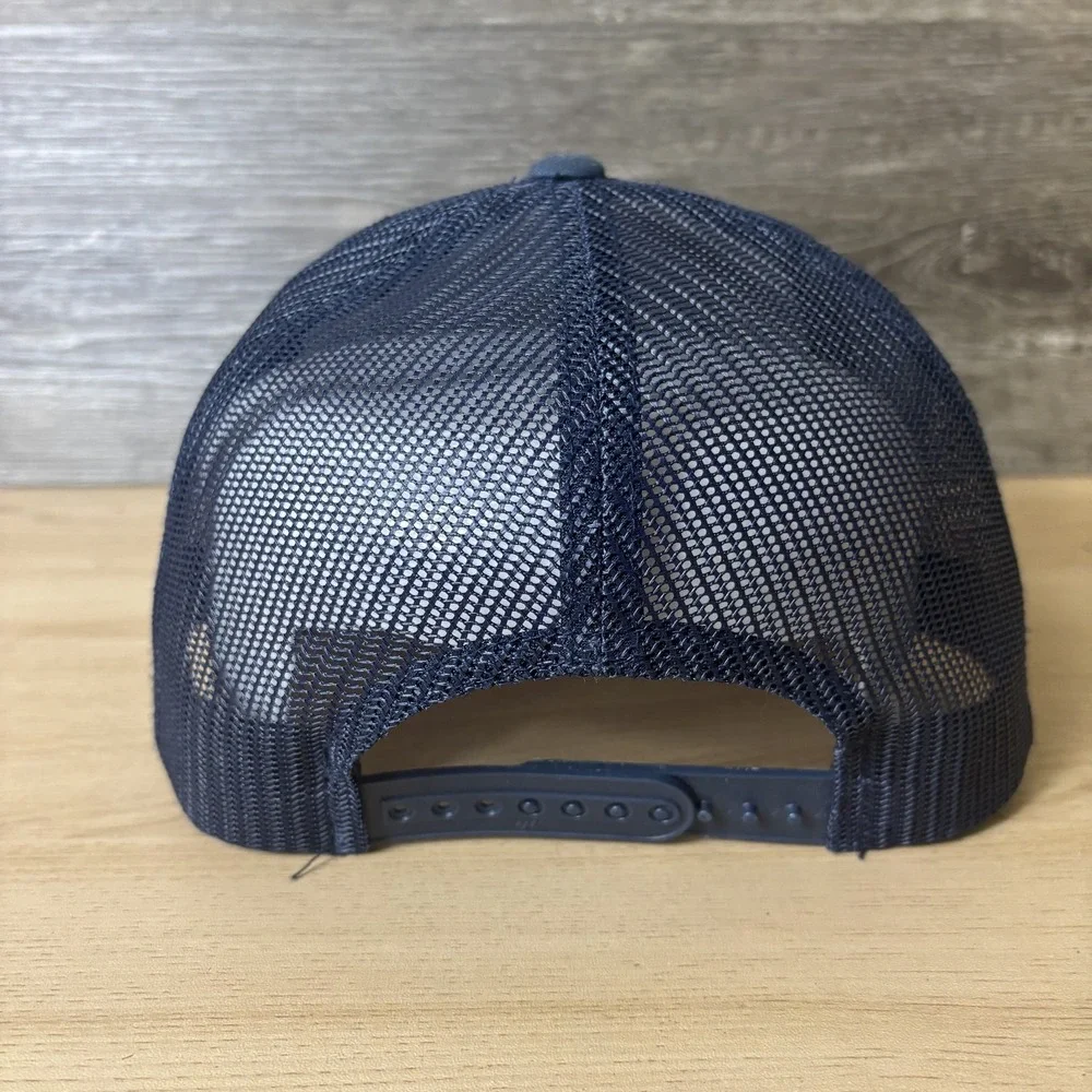 1764 Golf Hat Cap Snap Back Navy Blue Mesh Trucker Embroidered